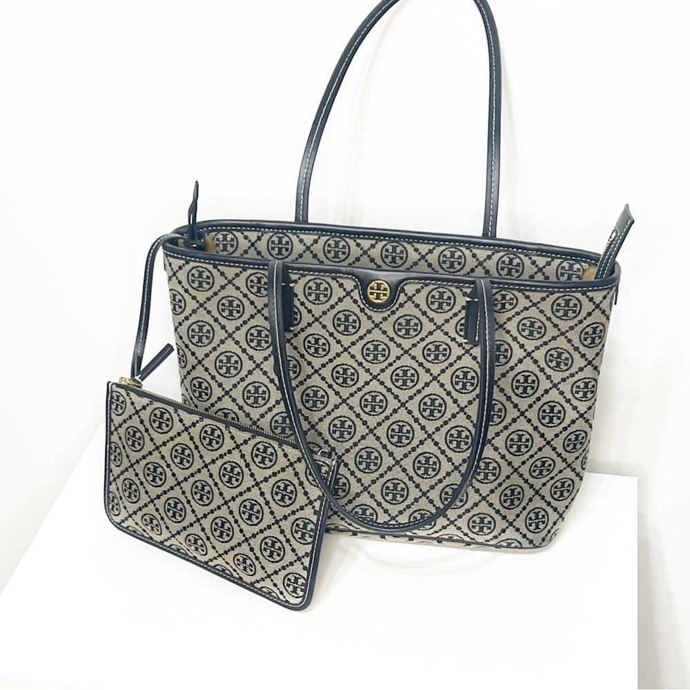 Tory Burch Small T Monogram Zip Tote